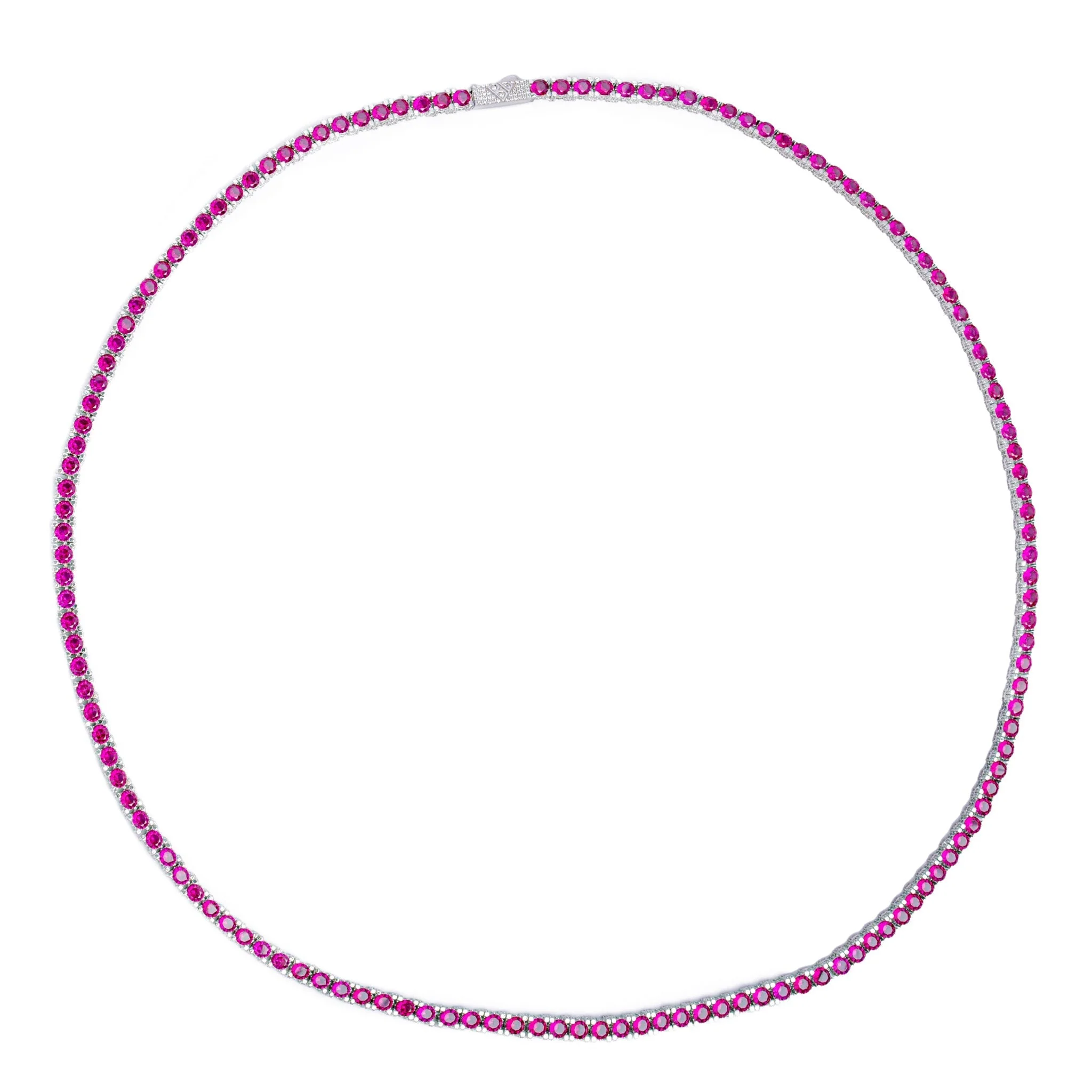 Big Daddy 4MM Silver Ruby Tennis Iced Out Chain