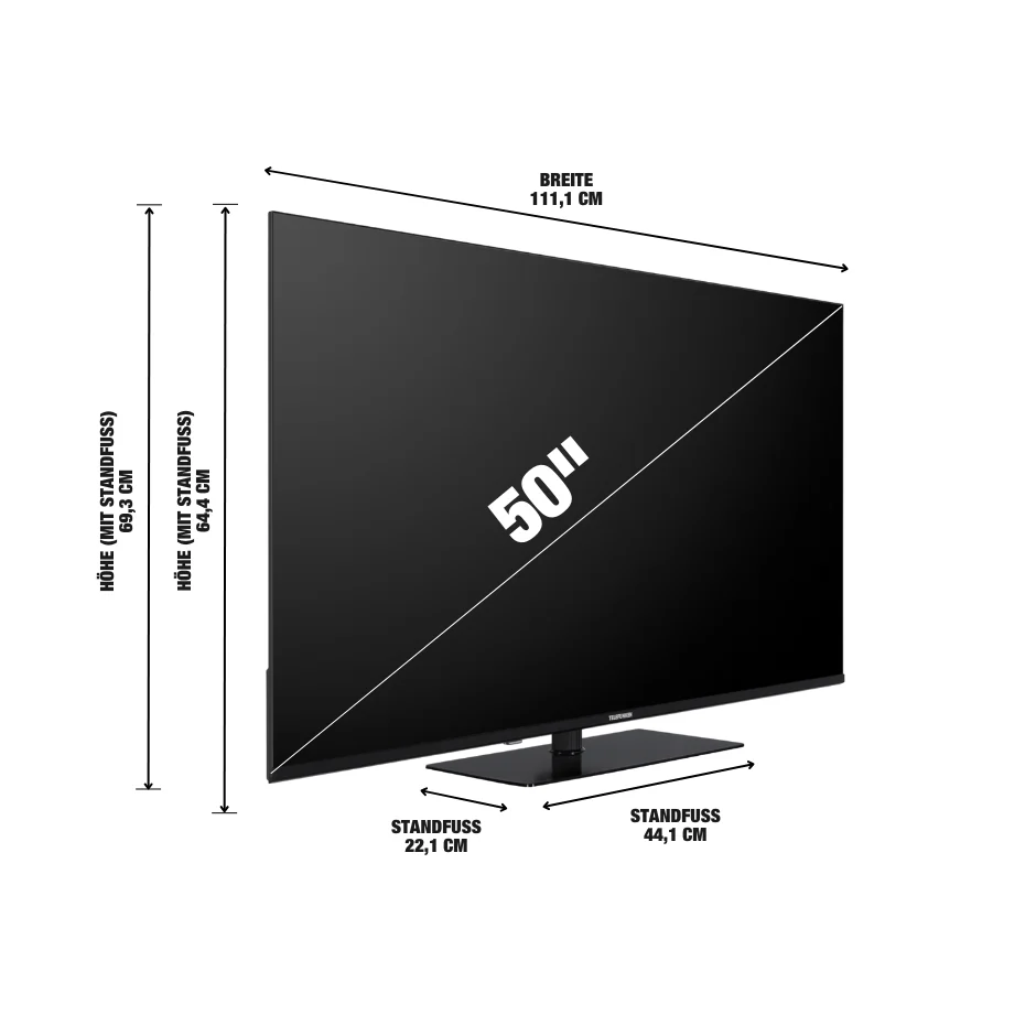 Telefunken TV 50 Zoll, 4K UHD, D50U980B2CW