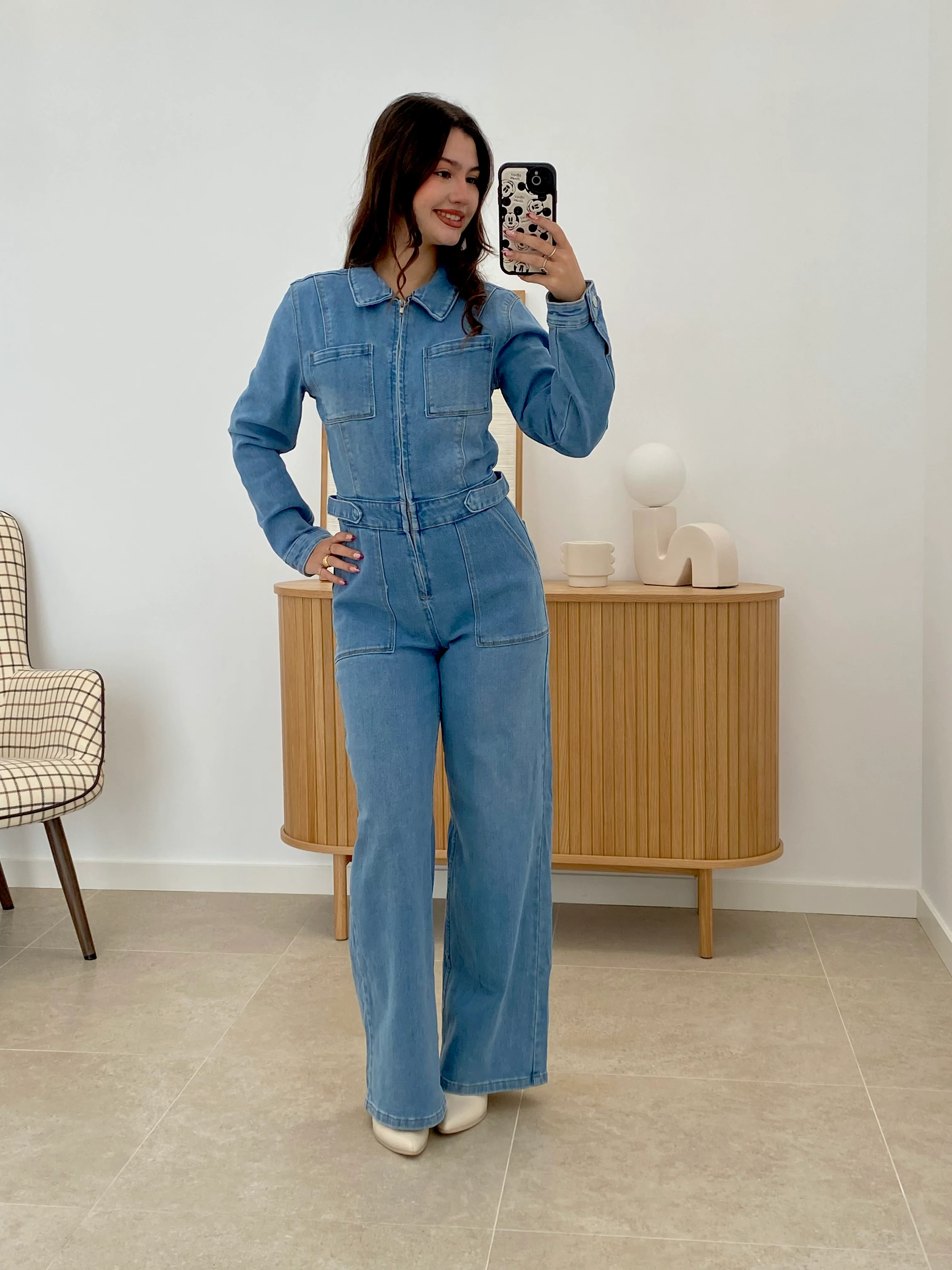 MONO DENIM MANGA LARGA