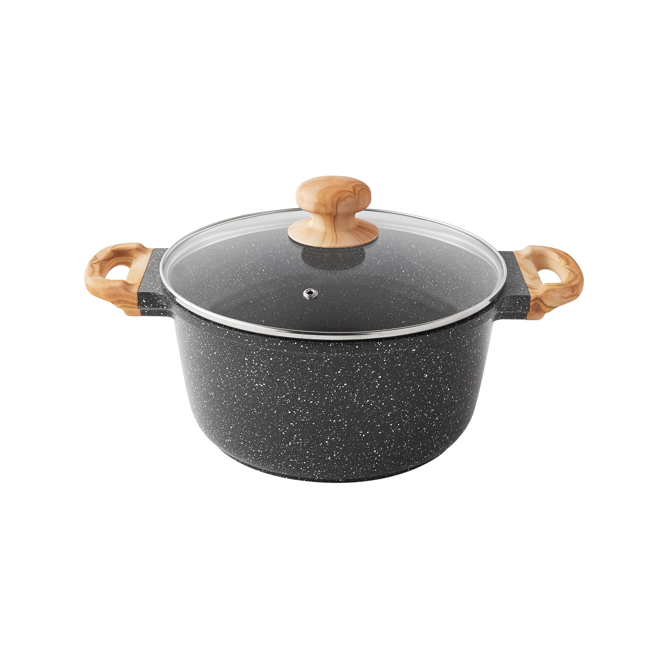 The Pioneer Woman Prairie Signature 12-Piece Cast Aluminum Cookware Set, Charcoal Speckle
