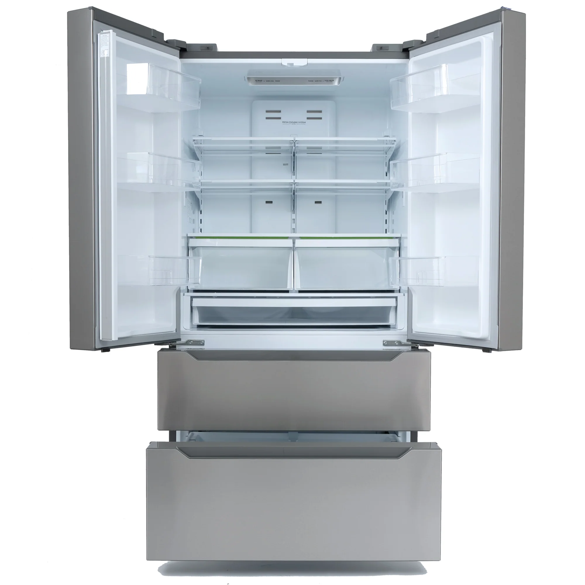 Cosmo 22.5 cu. ft. Stainless Steel 4-Door French Door Refrigerator W/ Recessed Handle, Counter Depth