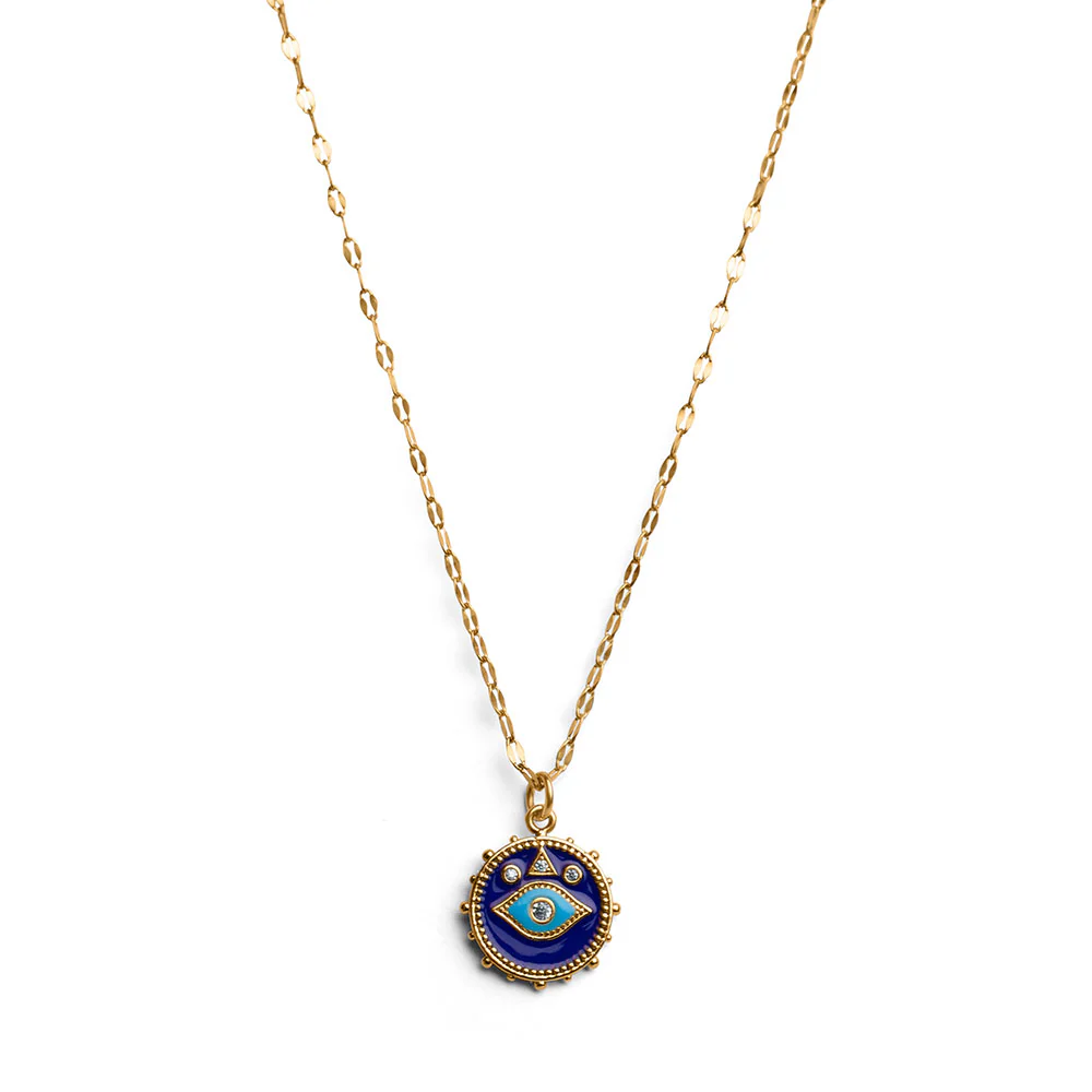 Boos Oog Ketting - Nazar Blauw - Goud Verguld