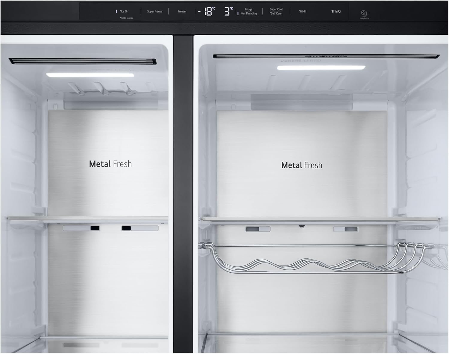 LG GSGV81PYLL Side by Side Kühlschrank, Klasse E, 635 L, Instaview, Kühlschrank mit Gefrierfach, Eis-, Crushed Ice- Wasserspender, Total NoFrost, Smart Inverter Kompressor, Wi-Fi