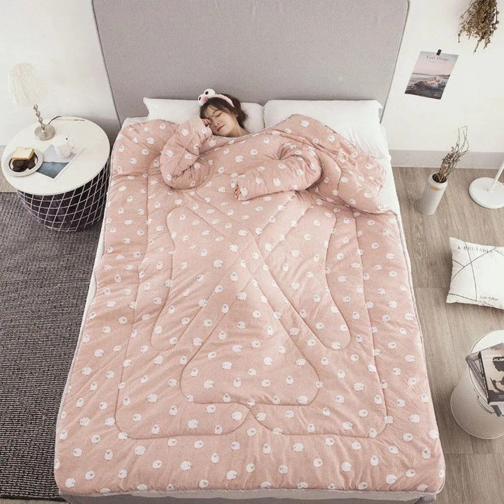 Warm And Cozy Blanket With Sleeves