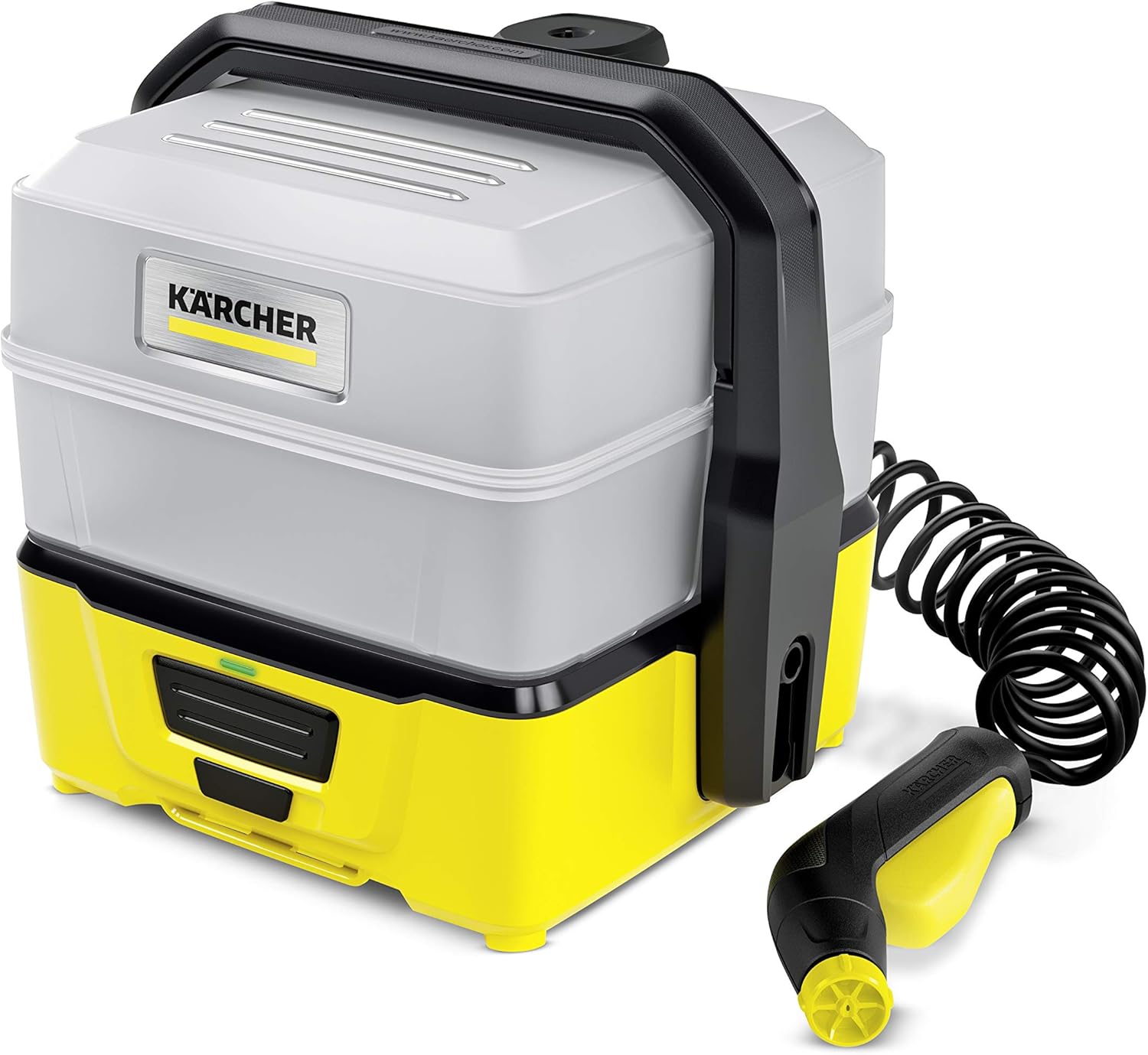 Idropulitrice portatile a batteria Kärcher OC 3 Plus, Serbatoio acqua da 7L, Tubo spiralato 2.8m, Leggera pesa solo 2,2 kg + Carica Batterie Auto incluso