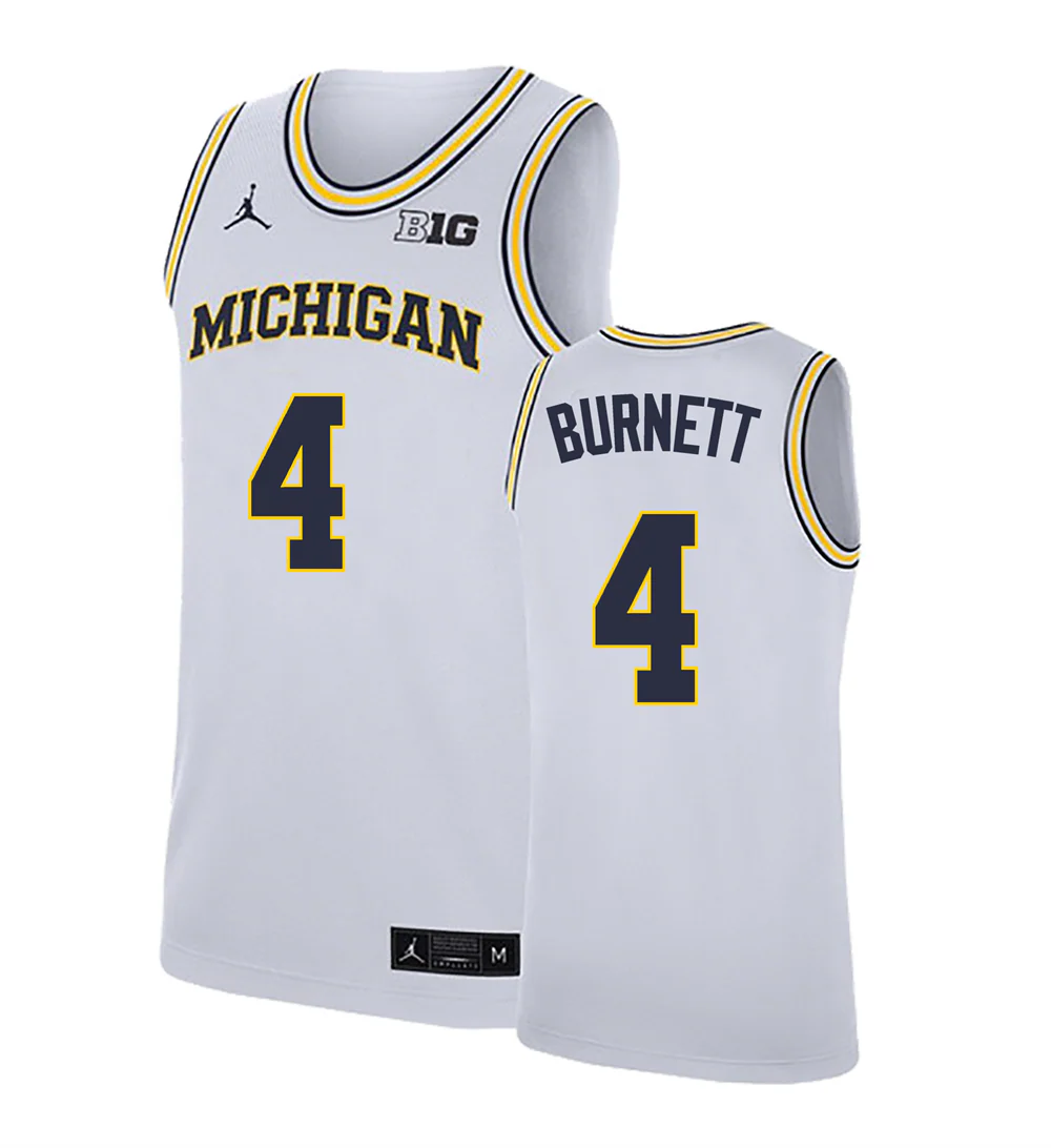 Men's #4 Nimari Burnett Michigan Wolverines College Basketball Jersey