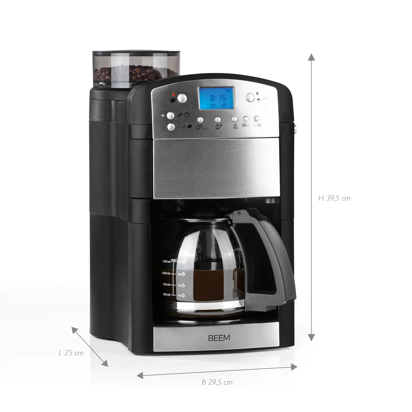 2025 FRESH-AROMA-PERFECT Cafetera de filtro con molinillo – jarra de vidrio