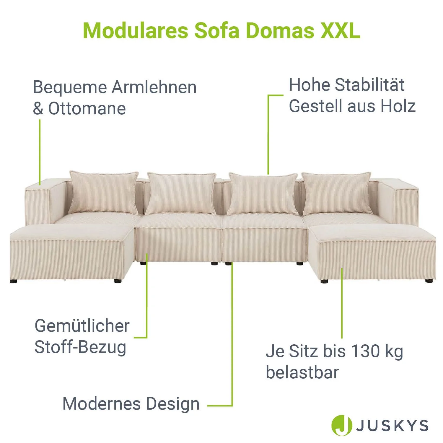 2025 Sofá modular Domas XXL – salón modulable