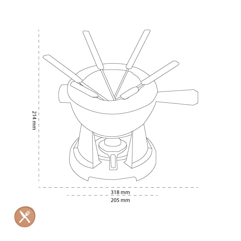 2025 Le Creuset - Set para fondue rojo cereza 20 cm 2 l