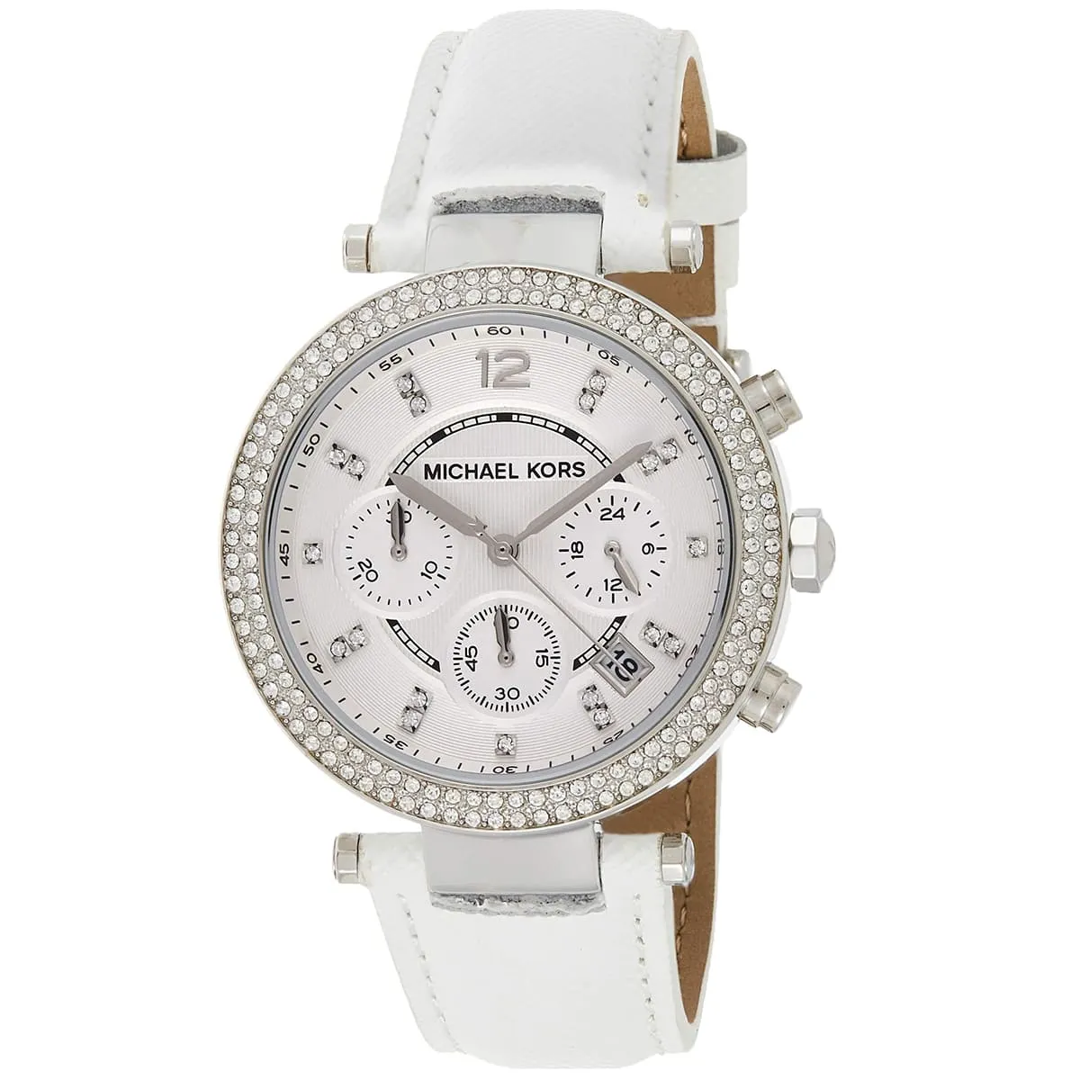 Michael Kors Parker Chronograph White Leather Women's Watch - MK2277