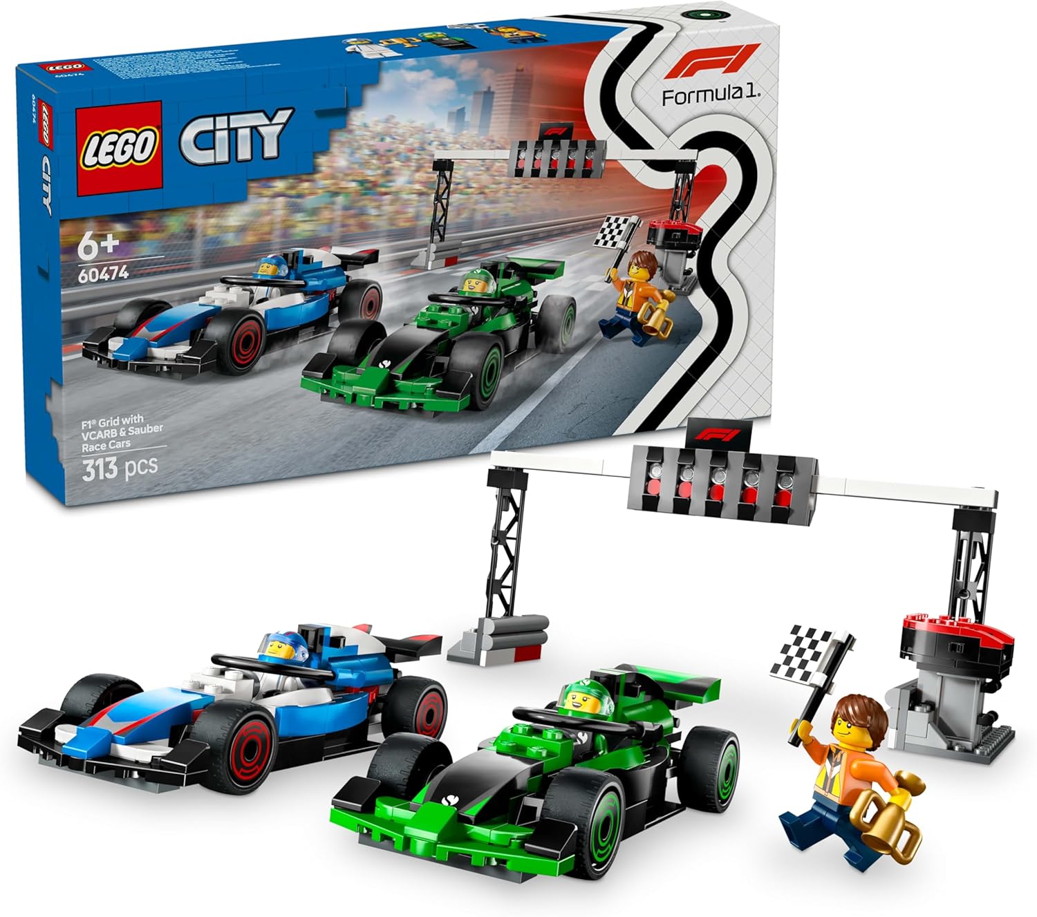 LEGO City F1 Startbana med VCARB och Sauber Race Cars Fordonslekset 60474