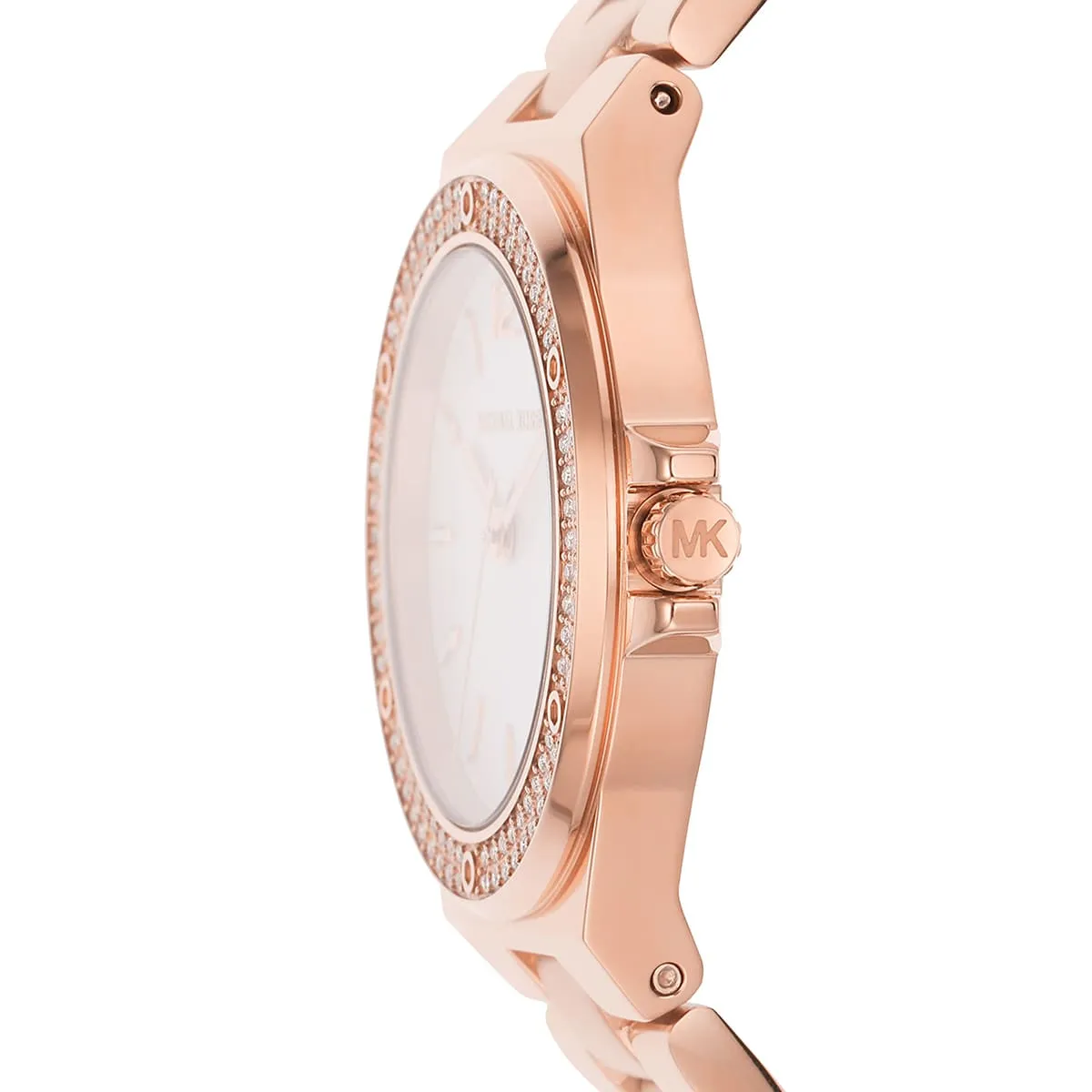 Michael Kors Mini-Lennox Pavé White Dial Rose gold Women's Watch - MK7279