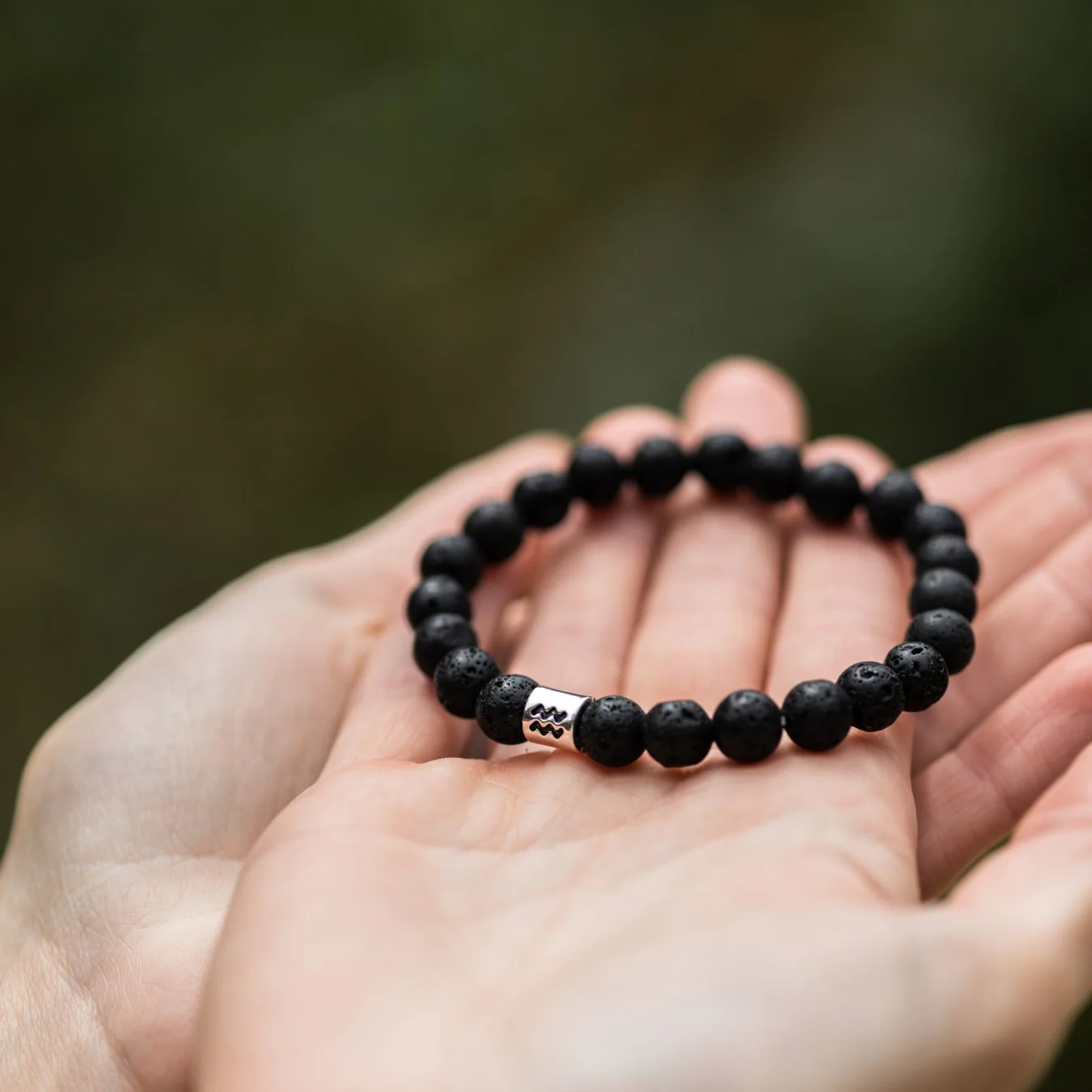 Sterrenbeeld Edelsteen Armband - Lavasteen Zilver - Horoscoop Armband
