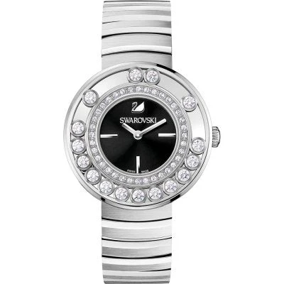 Swarovski Lovely Crystals Floating Zirconia Black Dial Silver Steel Women's Watch 1160305