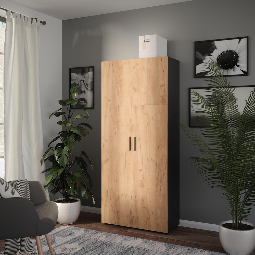 2026 Vicco Armario Universal Ingo, Antracita/Roble Dorado, 80 x 183.8 cm