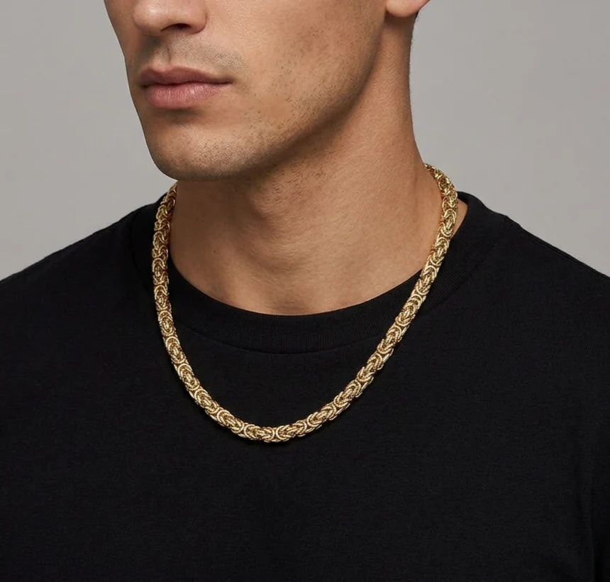 Big Daddy 8MM Byzantine Link Gold Chain