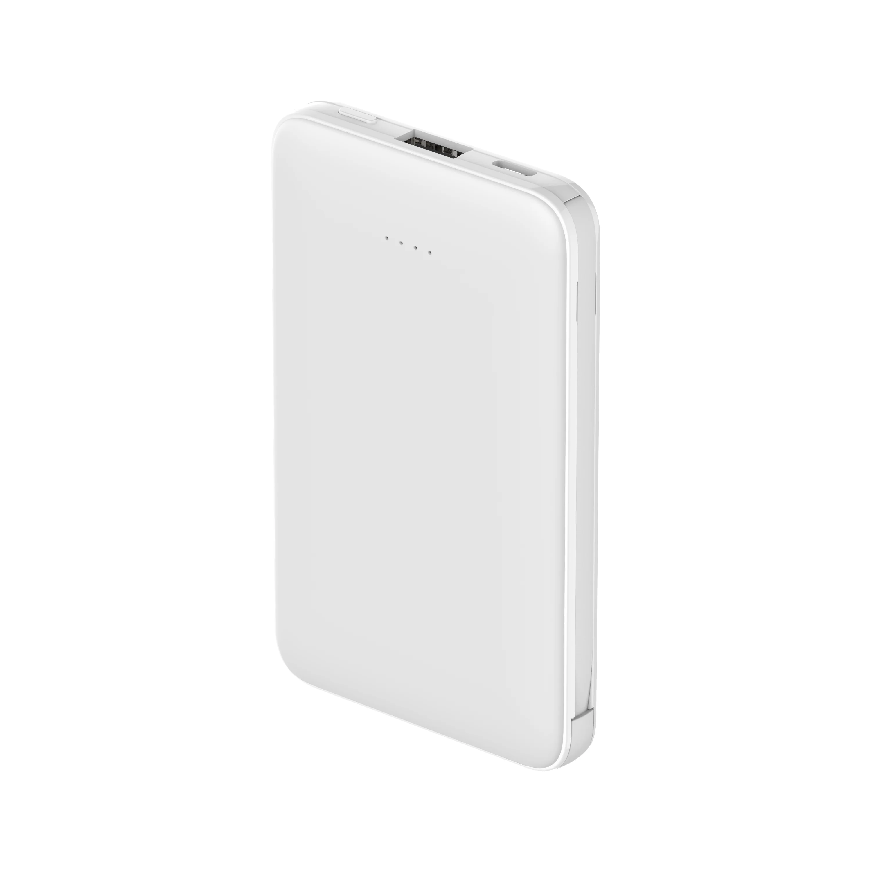 Powerbank mit integriertem USB-C & Lightning Kabel  5000 mAh �C Zusatzakku mit USB-A/USB-C Anschluss