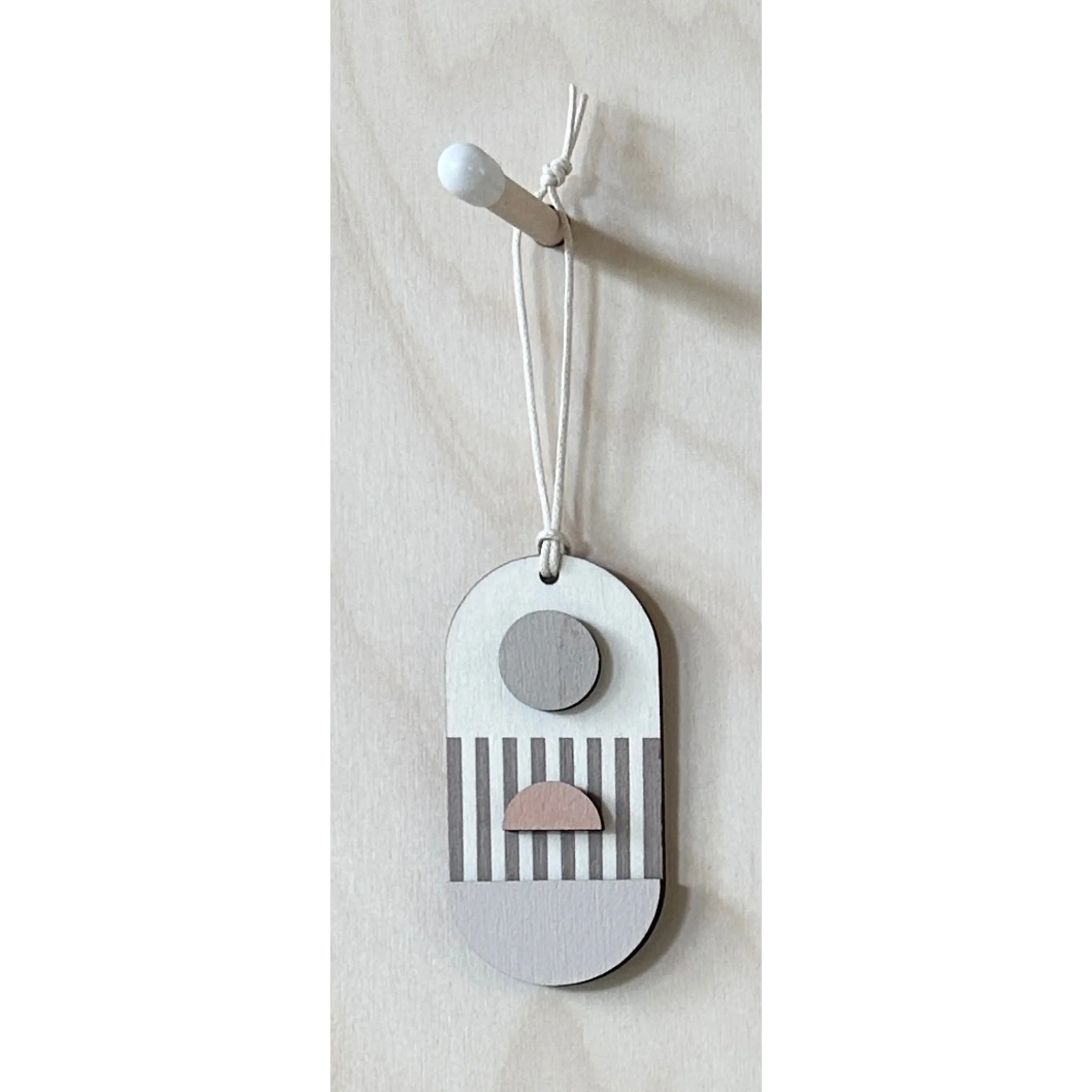Mini Mid-Century Wall Art - Little Wooden Decoration - Pink & Natural Decor