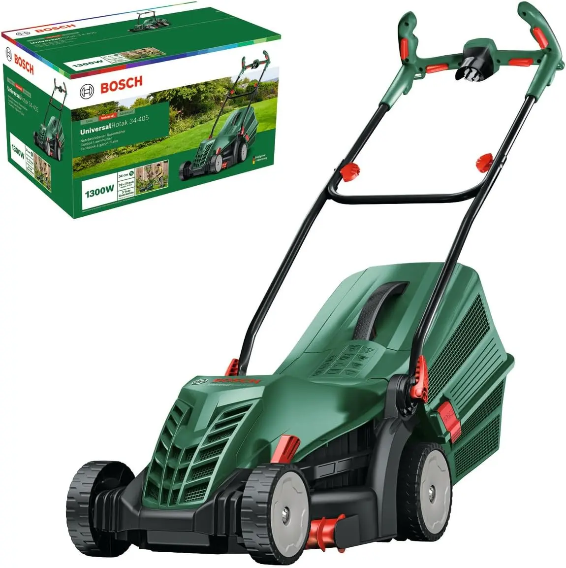Cortacésped Bosch con cable UniversalRotak 34-405, verde