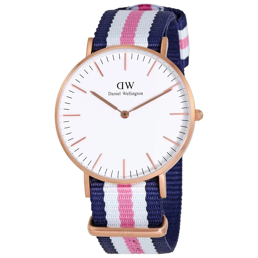 Daniel Wellington Southampton 36mm White Dial Tricolour Gold Watch - DW00100034