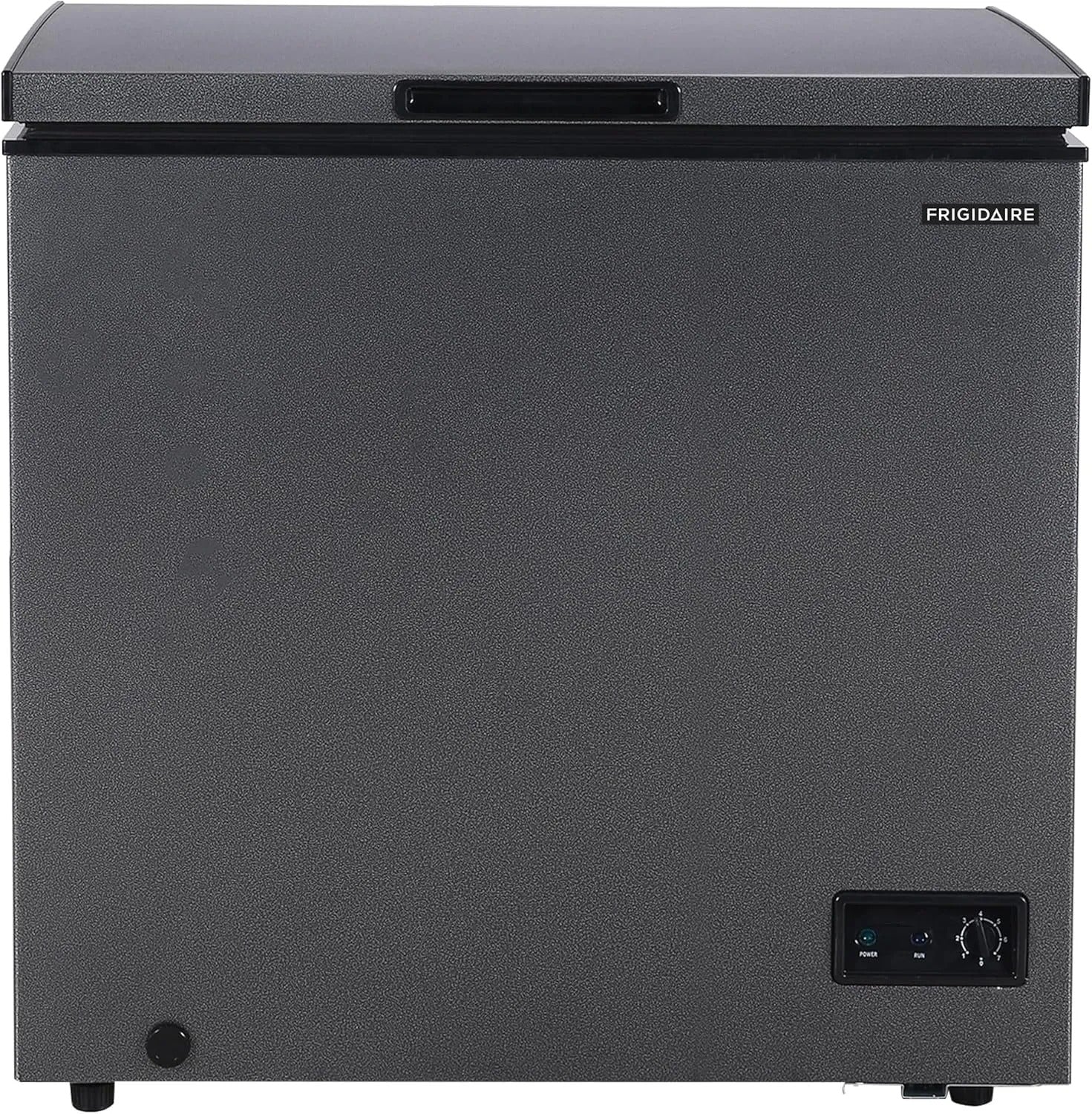 Frigidaire chest freezer (7 cubic feet), granita finish, adjustable thermostat, easy defrost function, removable basket