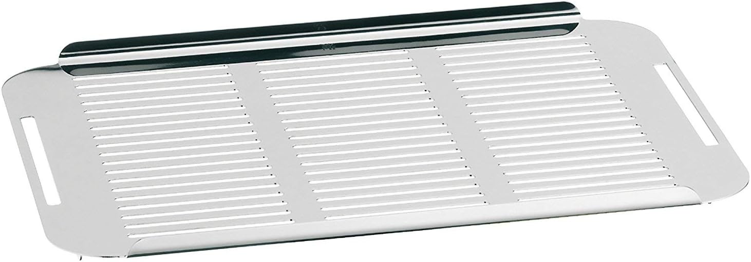 WMF Vitalis Aroma Dampfgarer, Bräter Induktion, 41x27x10cm, Auflaufform 6,5l, Servierzange, Glasdeckel Silikonrand, Thermometer, Garblech, Schmortopf Cromargan Edelstahl unbeschichtet