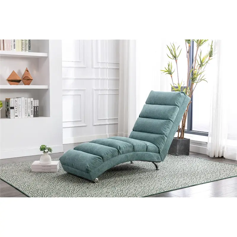 Linen Indoor Chaise Lounge Chair - Dimensions: 58.27