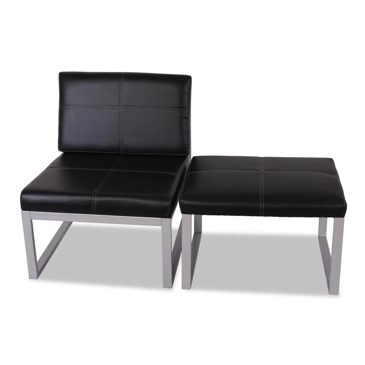2025 Silla cúbica sin brazos de la serie Alera Reception Lounge, Negra/Plata