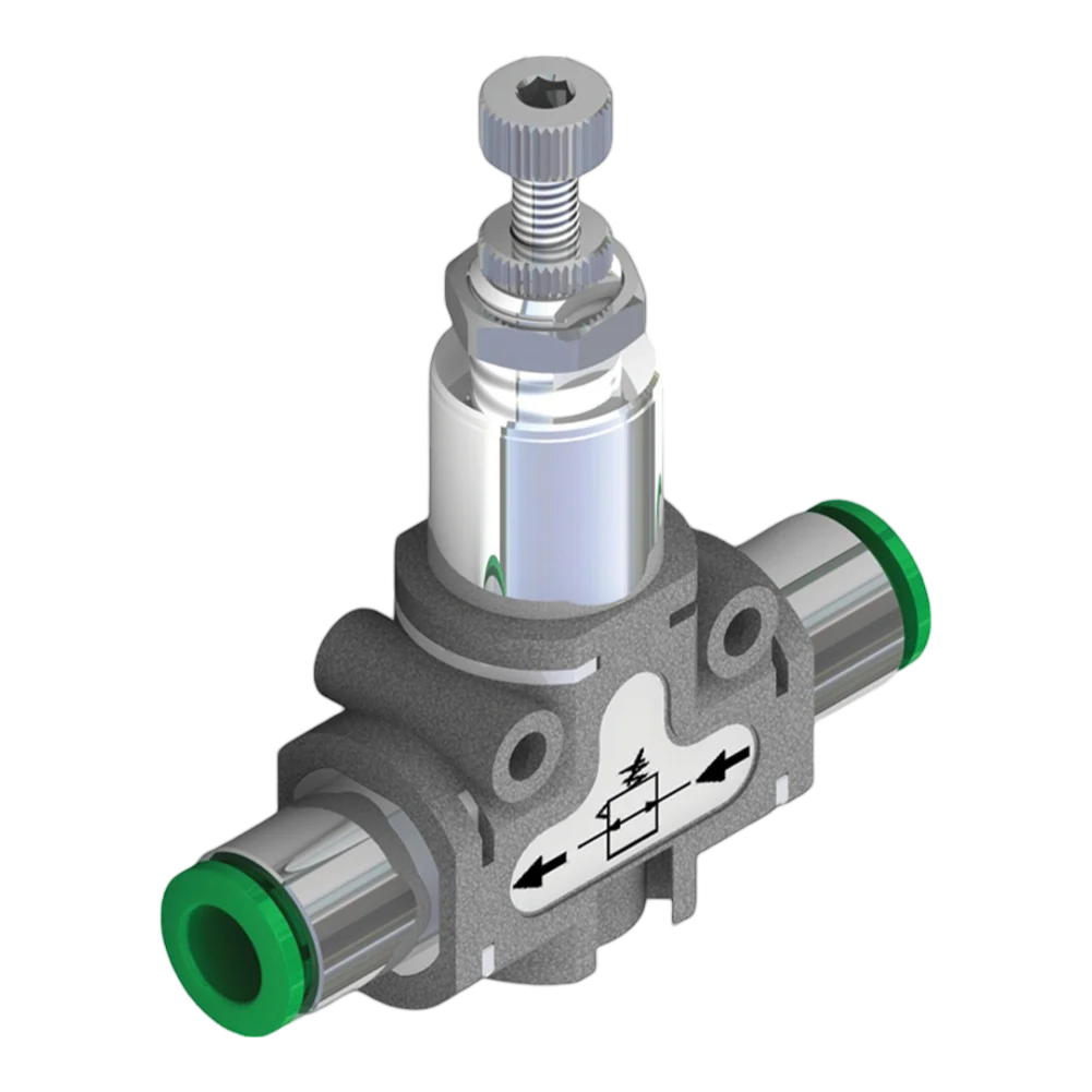 Pneumax 551.122.D6.D6.XX 0-2 Bar Inline Regulator 6mm - 6mm