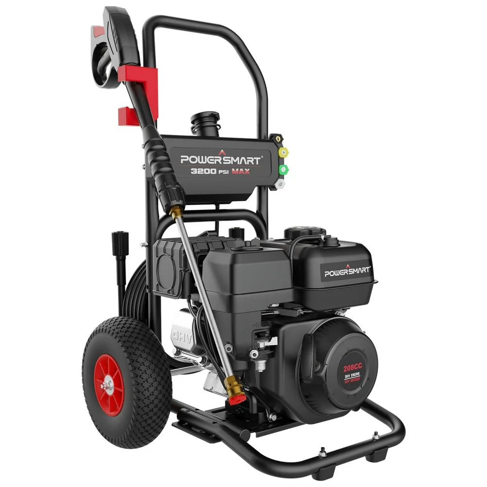 PowerSmart 3200PSI Gas Pressure Washer with 5 Nozzles & Soap Tank
