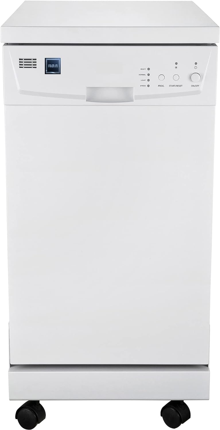 Portable Dishwasher, 18in Wide, 8 Place Settings Capacity, White
