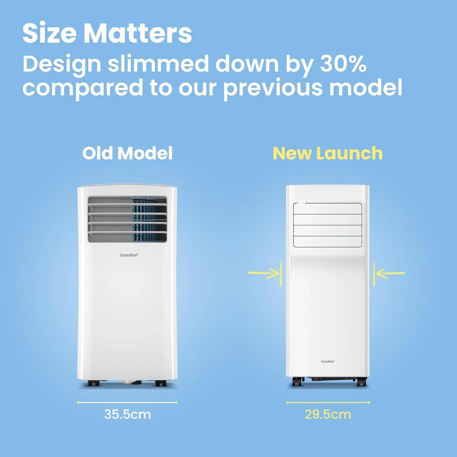 Comfee Mobiles Klimagerät MPPH-09CRN7, 9000 BTU 2,6kW, Kühlen&Ventilieren&Entfeuchten, Raumgröße bis 88m³(33㎡), Mobile Klimaanlage mit Abluftschlauch
