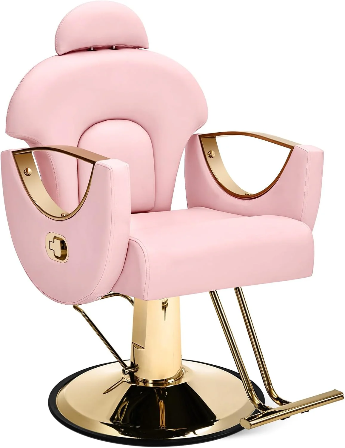 Artist Hand Salon Chair Reclining Barber Chair Oversized Hydraulic Pump Heavy Duty Hair Salon Chair 360 Degree Swivel Hair Chair for Hair Stylist, Beauty Spa Equipment Max Load 400 LBS, Black and Gold