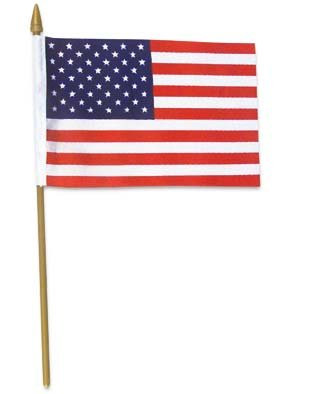 12 PACK Plastic American Flags 4x6 9034
