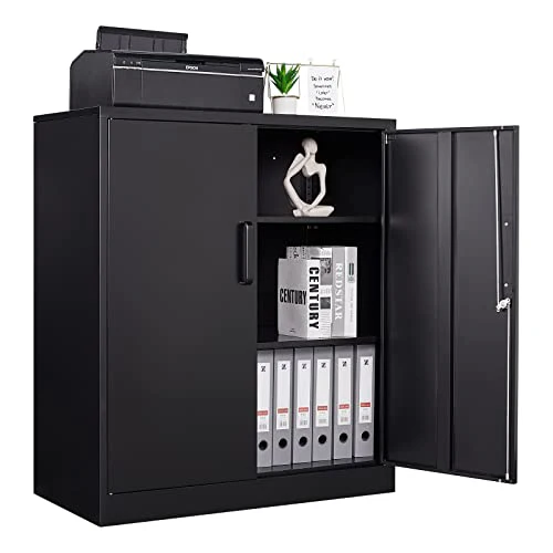 Metal Storage Cabinet Locked Steel Cabinet with 2 Adjustable Shelves Office Cabinet Locking Tool Cabinets Kitchen Storage Cabinet metal locker Small
