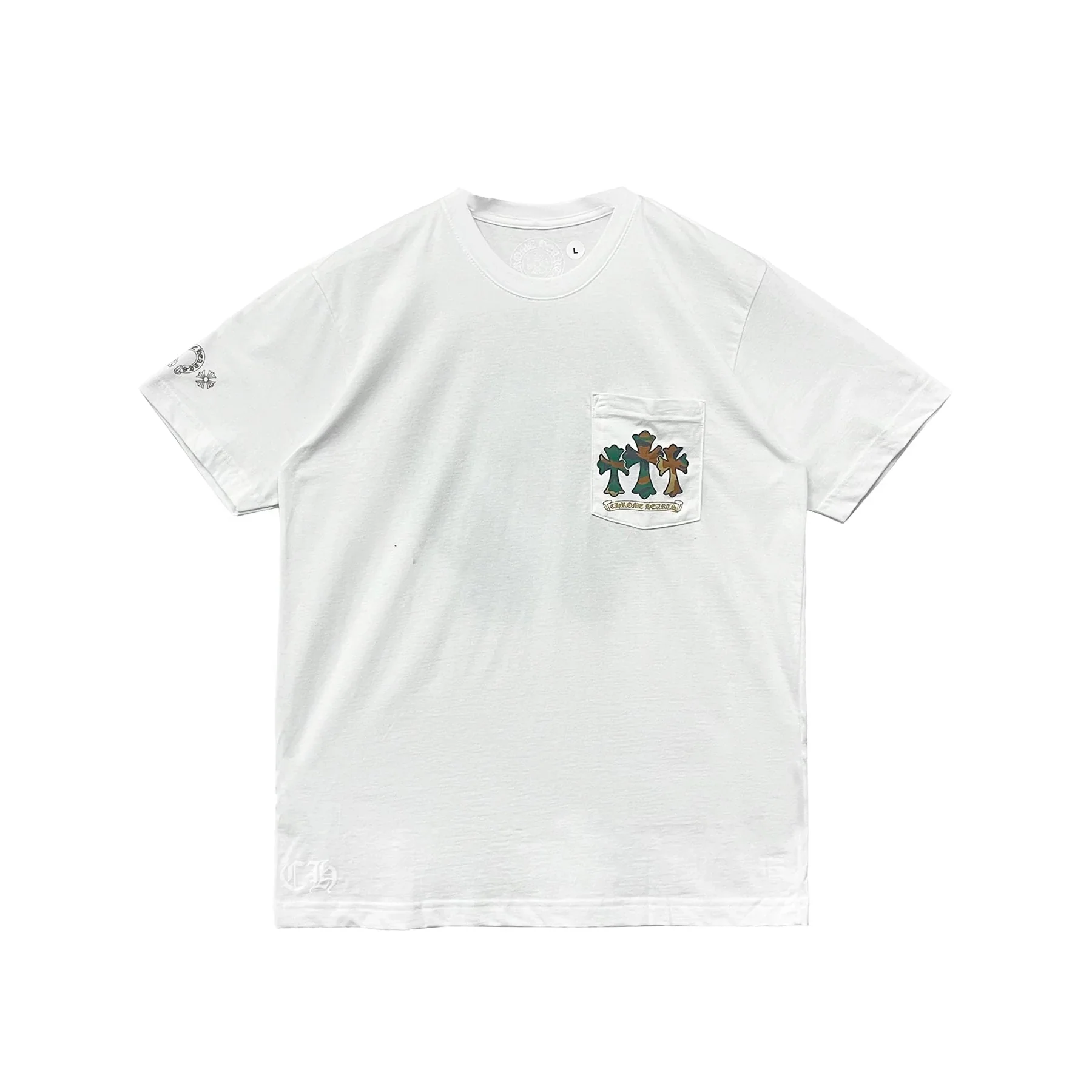 Camouflage Horseshoe Logo Chrome Hearts White Tee