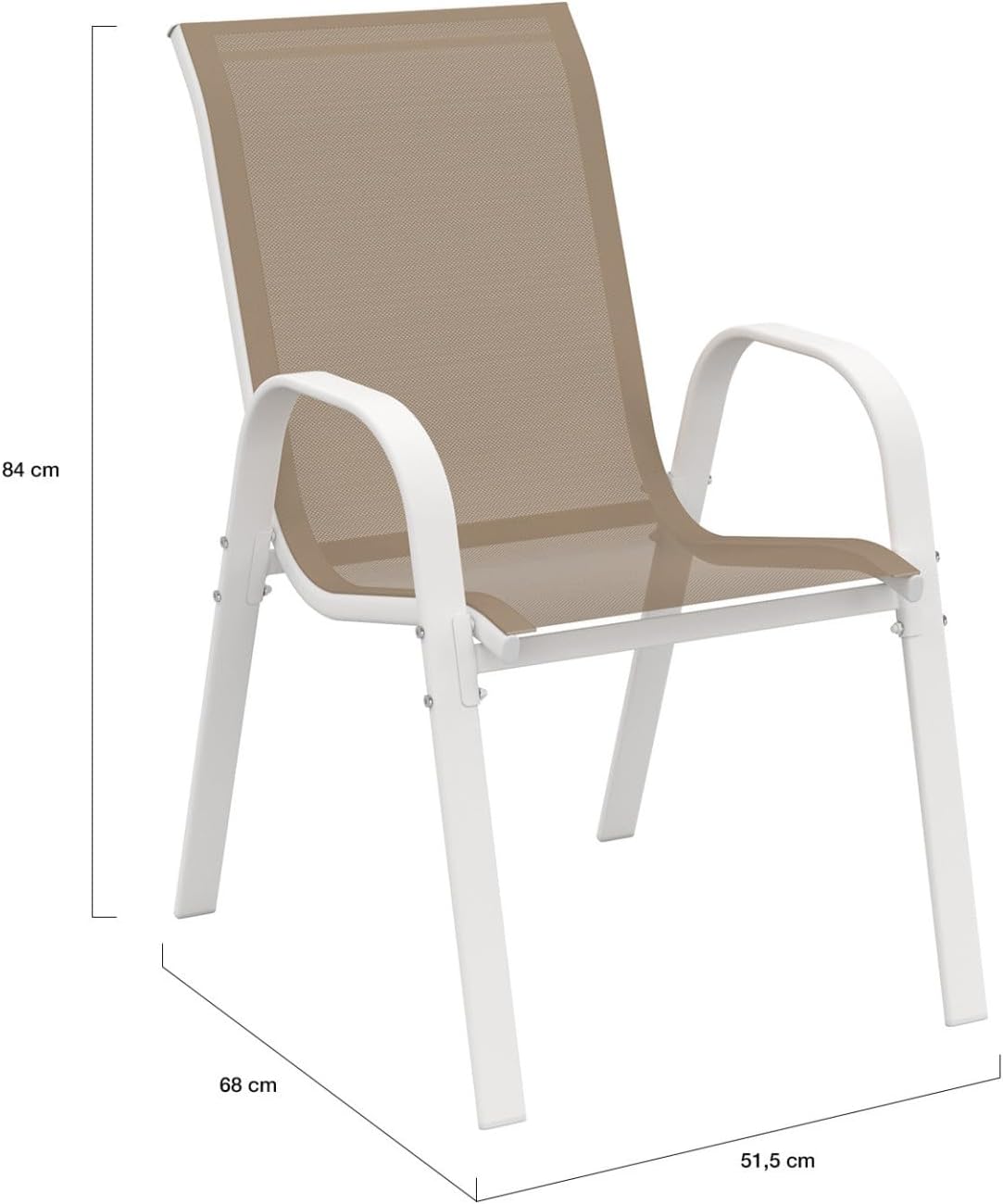 IDMarket - Muebles de Jardín Madrid Mesa 240 CM y 10 sillas apilables Blanco y Beige