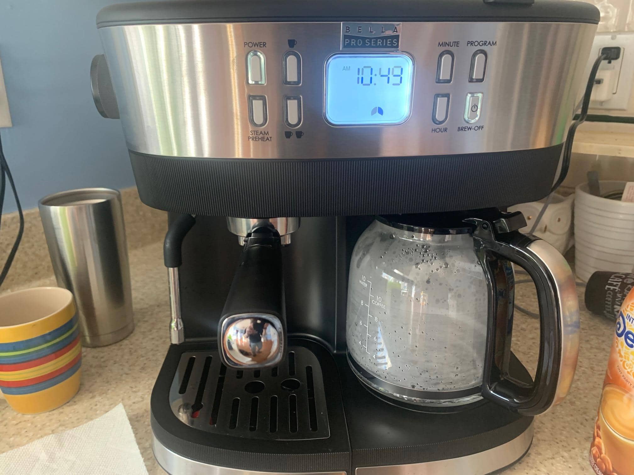 bella PRO - Combo 19-Bar Espresso and 10-Cup Drip Coffee Maker - Stainless Steel