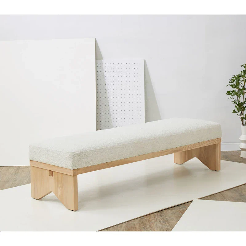 SAFAVIEH Couture Boris Mid-Century Modern Bench - Dimensions: 62.4" W x 19.7" D x 16.5" H