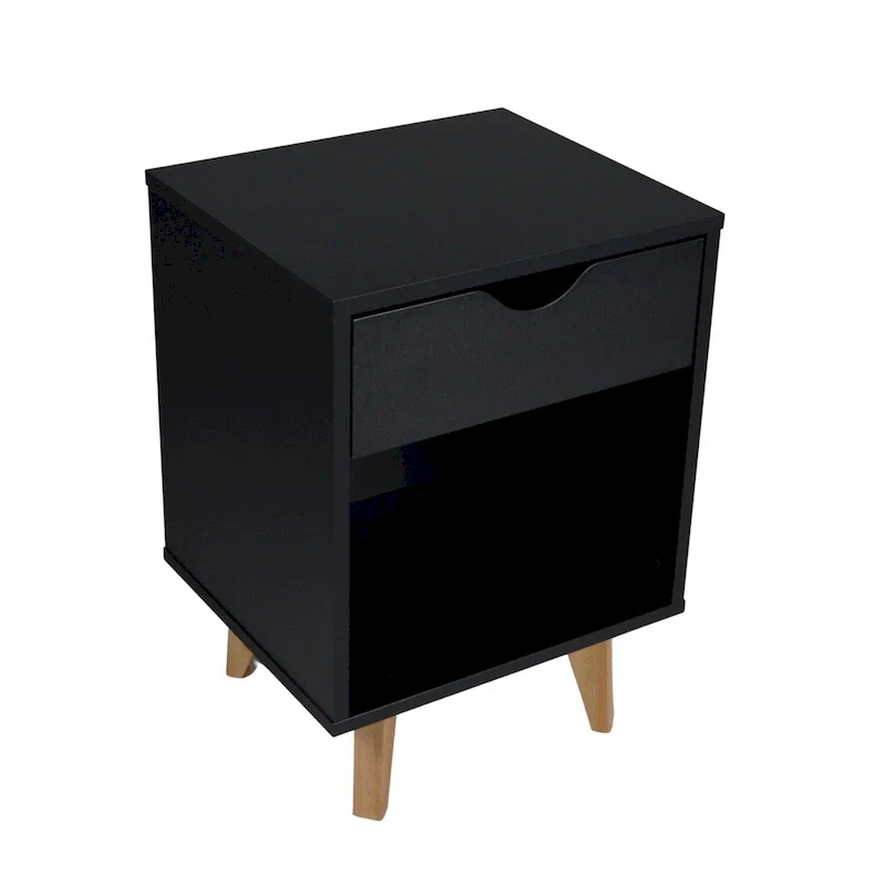 Modern 24-Inch Wooden Nightstand with 2 Drawers - Stylish Bedside or End Table with Storage
