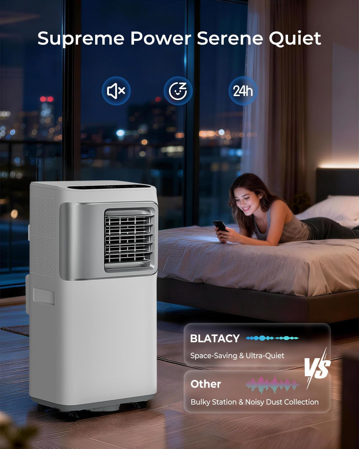 Tragbare Klimaanlage 16.000 BTU für große Räume bis zu 730 Quadratmeter, 5 in 1 Smart AC Einheit mit WiFi/Fernbedienung, schnelle Kühlung, Luftentfeuchter