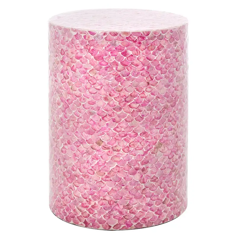 SAFAVIEH Rilla Dark Pink Round Accent Table - Dimensions: 13.8