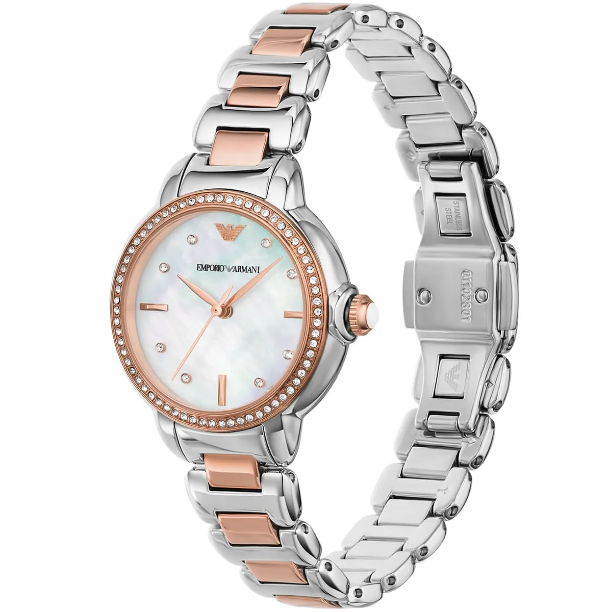 Emporio Armani Mia White MOP Dial Two-tone Women's Watch - AR11569