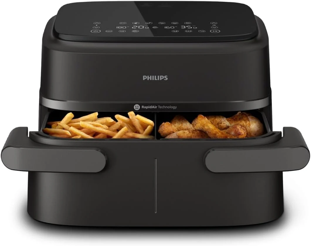 Philips NA550/00 5000 Series Steam & AirFry Heißluftfritteuse 9L – RapidAir Plus, 2x Korb, 2750W