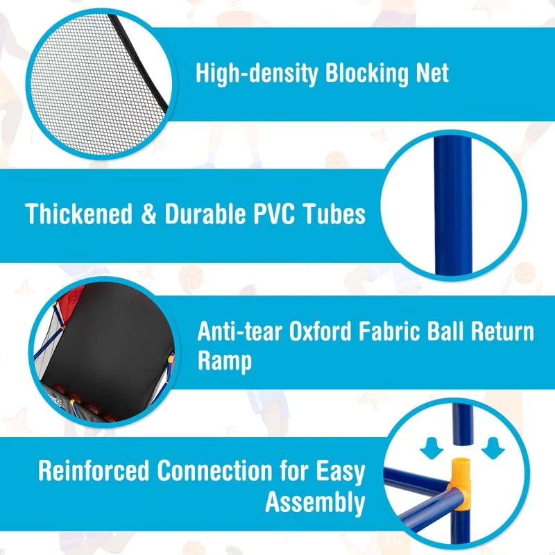 Kids Basketball Arcade Game Toy Set, Dual Shot Basketball Game for 2 Players with 4 Balls & Inflation Pump