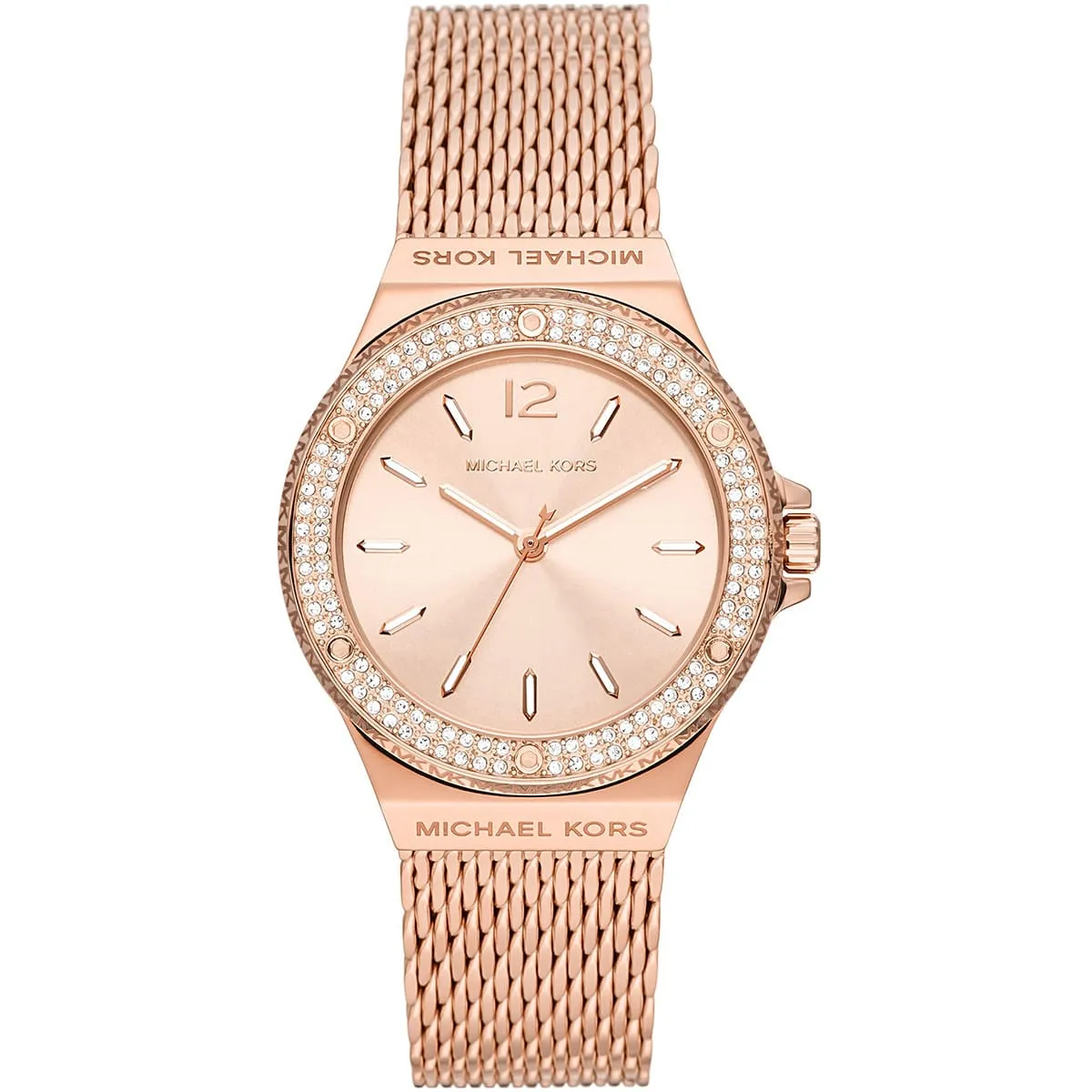 Michael Kors Lennox Pavé Rose Gold-Tone Mesh Women's Watch - MK7336