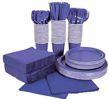Purple Tableware Party COMPLETE Pack for 48 | 386816