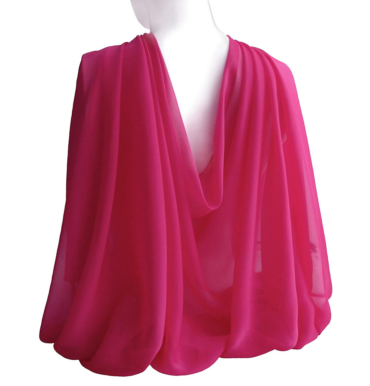 Hot Pink Long Sheer Chiffon Scarf 21