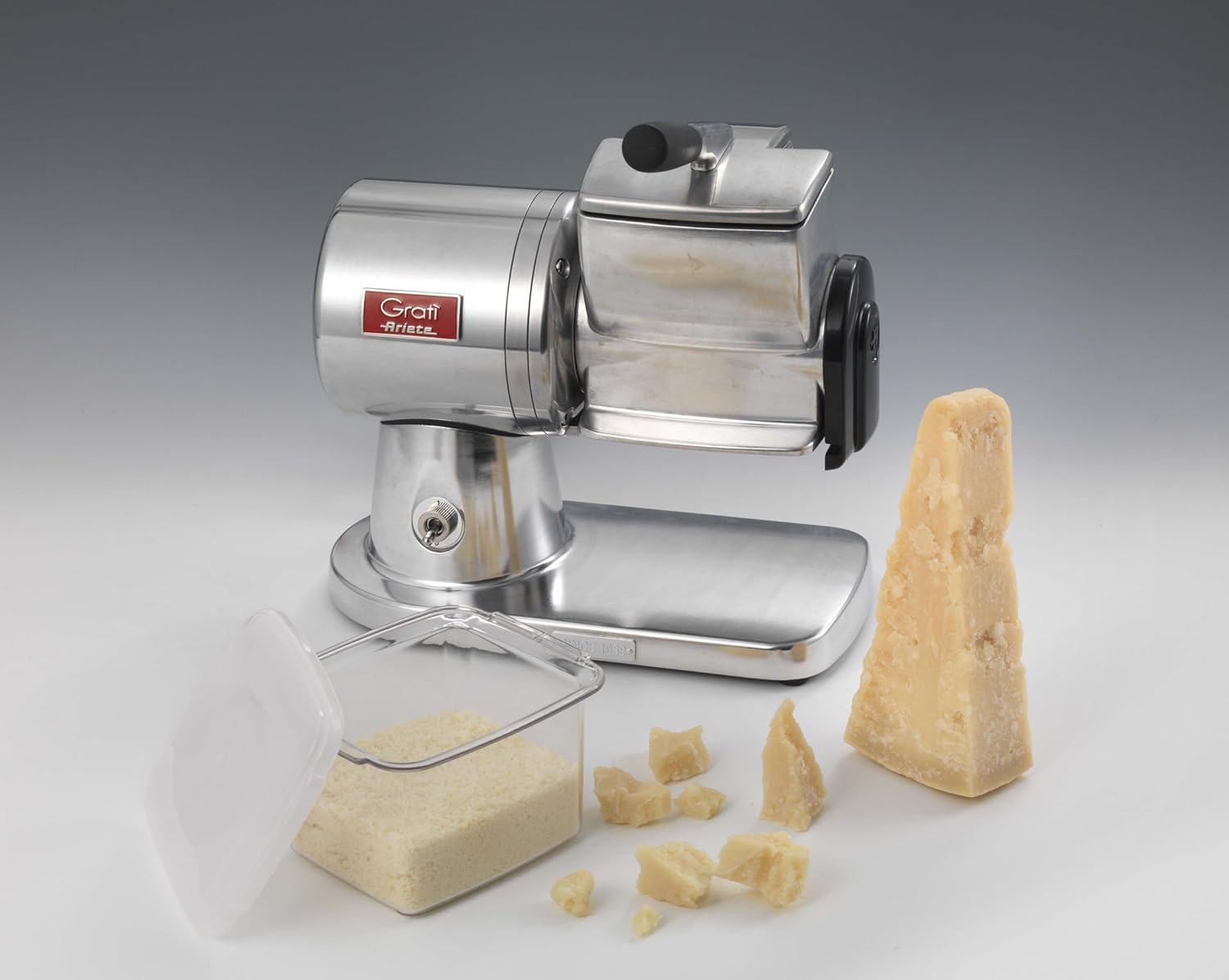 Ariete 449 Gratì Superior - Grattugia Elettrica Professionale - formaggio, pane, cioccolato, frutta secca - Alluminio pressofuso - 350 Watt - Argento