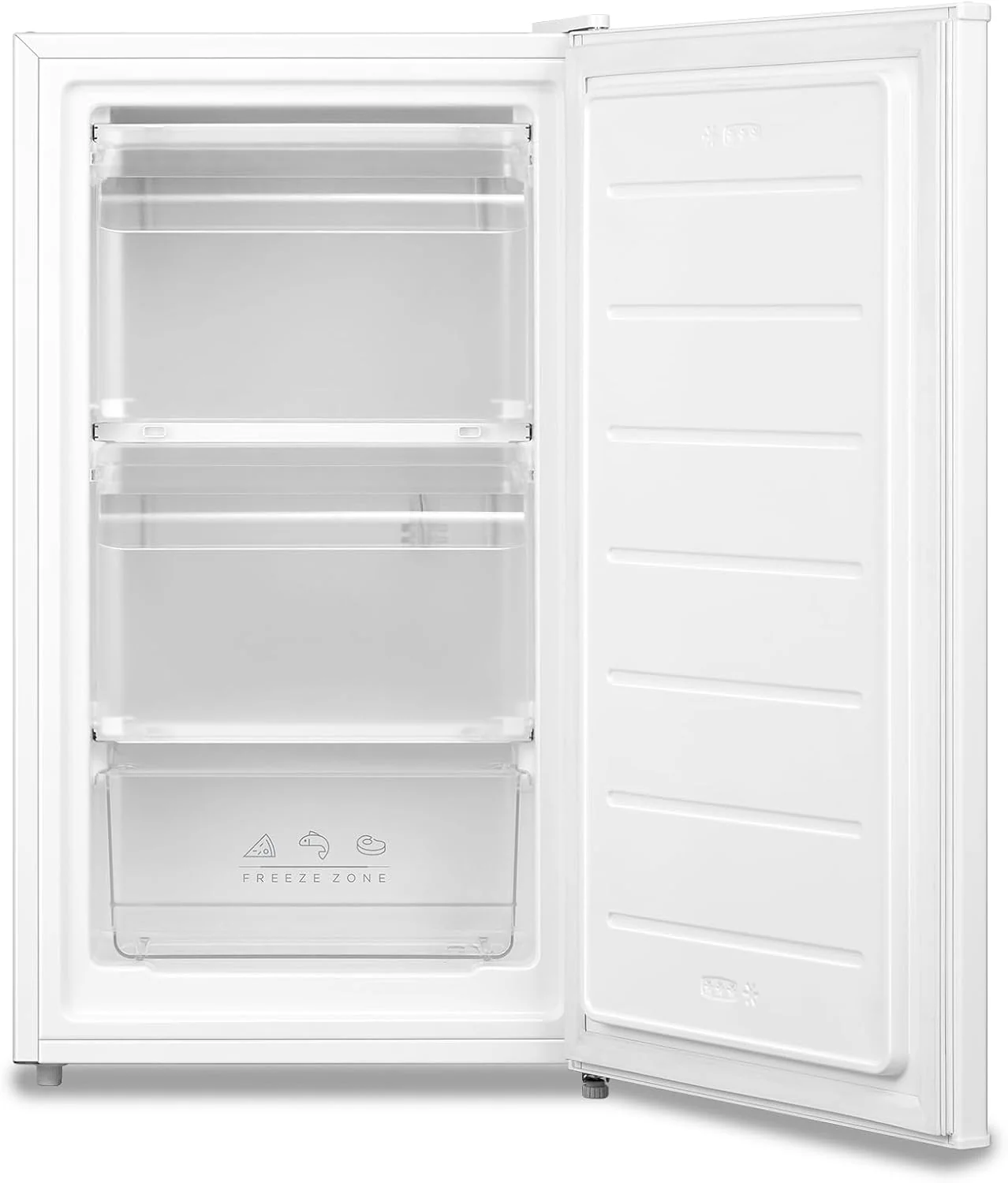 RCU60WH2(E) Congelador vertical de 60 l con cajones, 3 cajones de congelación, una puerta, temperatura ajustable, puerta reversible, silencioso, de libre instalación, blanco. 2026